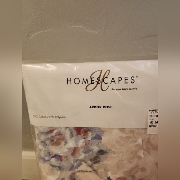 Vintage 1980s 1990s Round Floral Tablecloth NOS - Picture 6 of 8